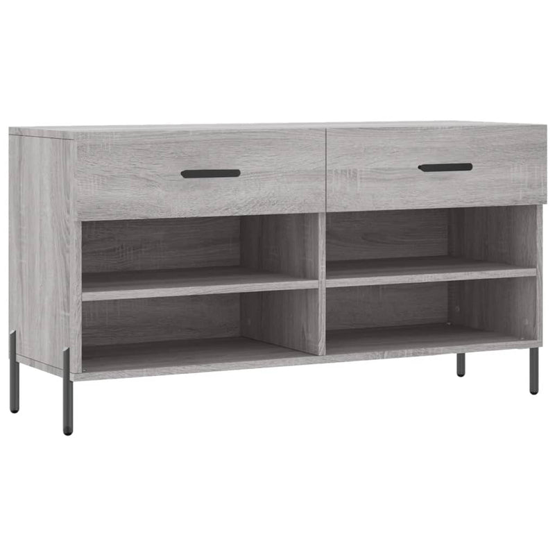 Schoenenbank 102x35x55 cm bewerkt hout grijs sonoma eikenkleur