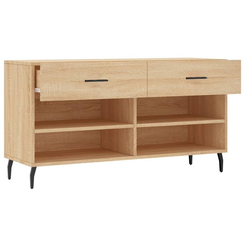 Schoenenbank 102x35x55 cm bewerkt hout sonoma eikenkleurig