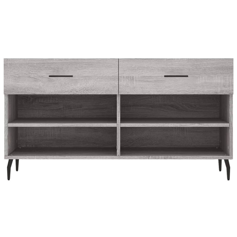 Schoenenbank 102x35x55 cm bewerkt hout grijs sonoma eikenkleur