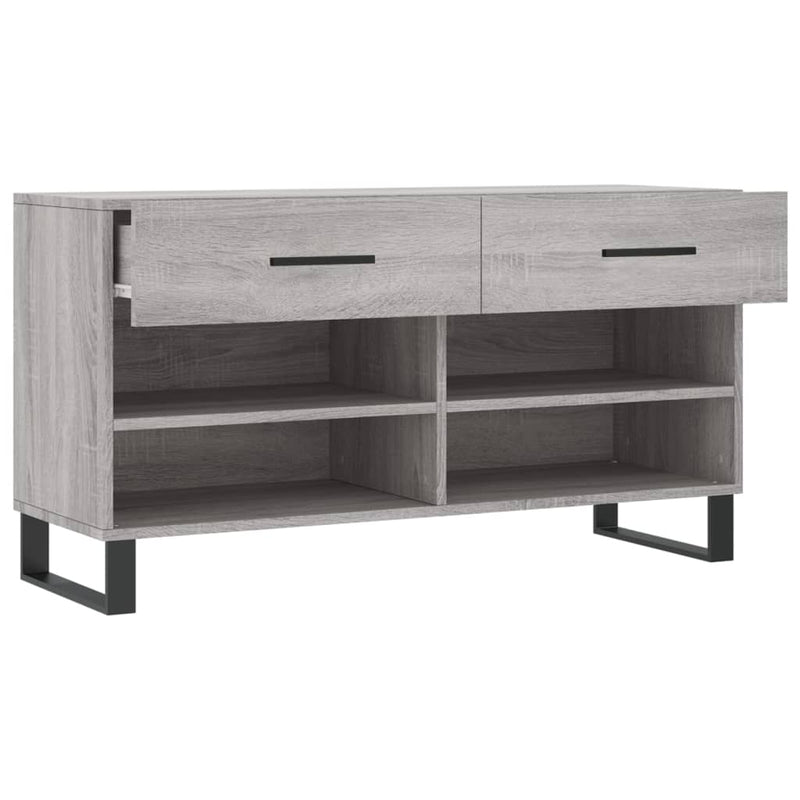 Schoenenbank 102x35x55 cm bewerkt hout grijs sonoma eikenkleur