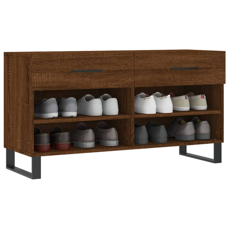 Schoenenbank 102x35x55 cm bewerkt hout sonoma eikenkleurig