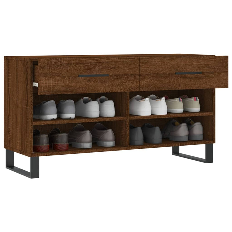 Schoenenbank 102x35x55 cm bewerkt hout sonoma eikenkleurig