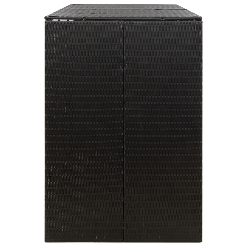 Containerberging driedubbel 207x80x117 cm poly rattan zwart