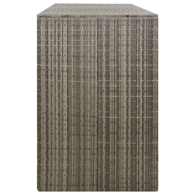 Containerberging driedubbel 207x80x117 cm poly rattan grijs