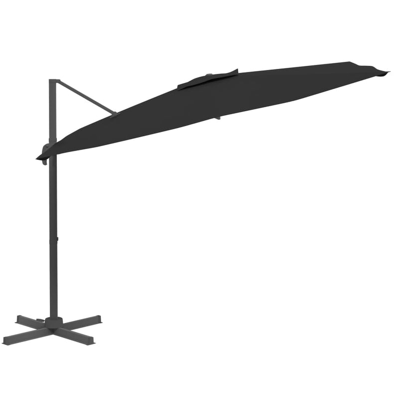 Zweefparasol met aluminium paal 300x300 cm zwart