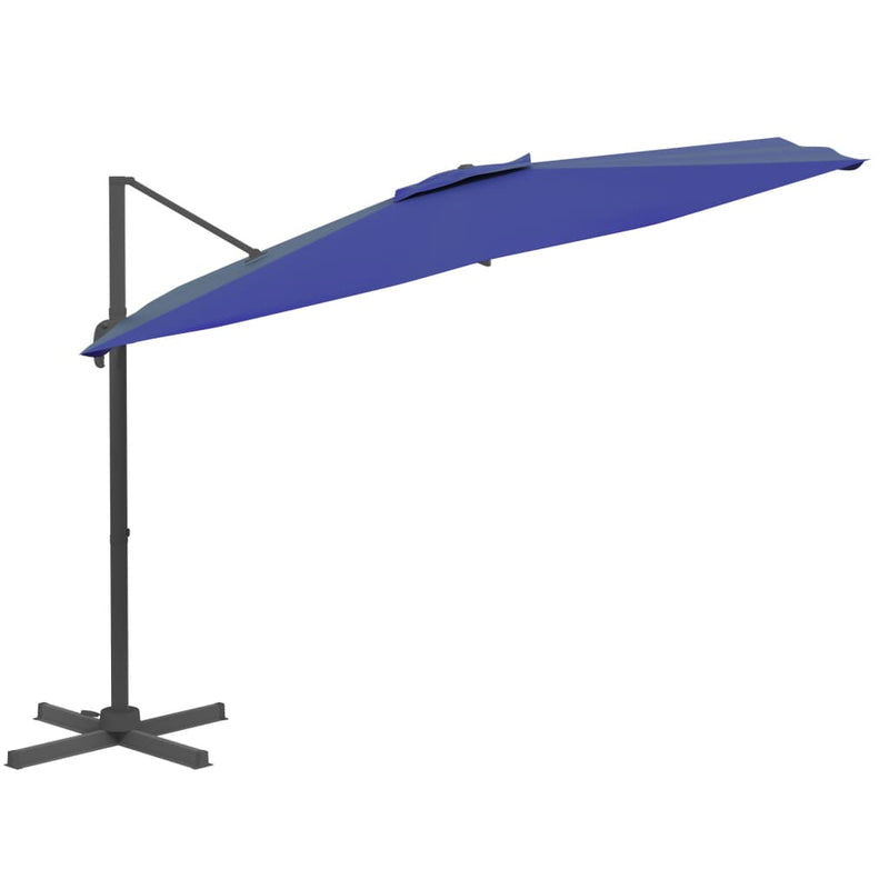 Zweefparasol met aluminium paal 400x300 cm azuurblauw