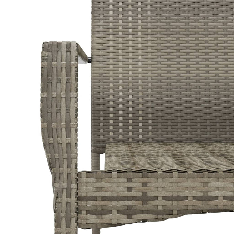 5-delige Tuinset met kussens poly rattan grijs