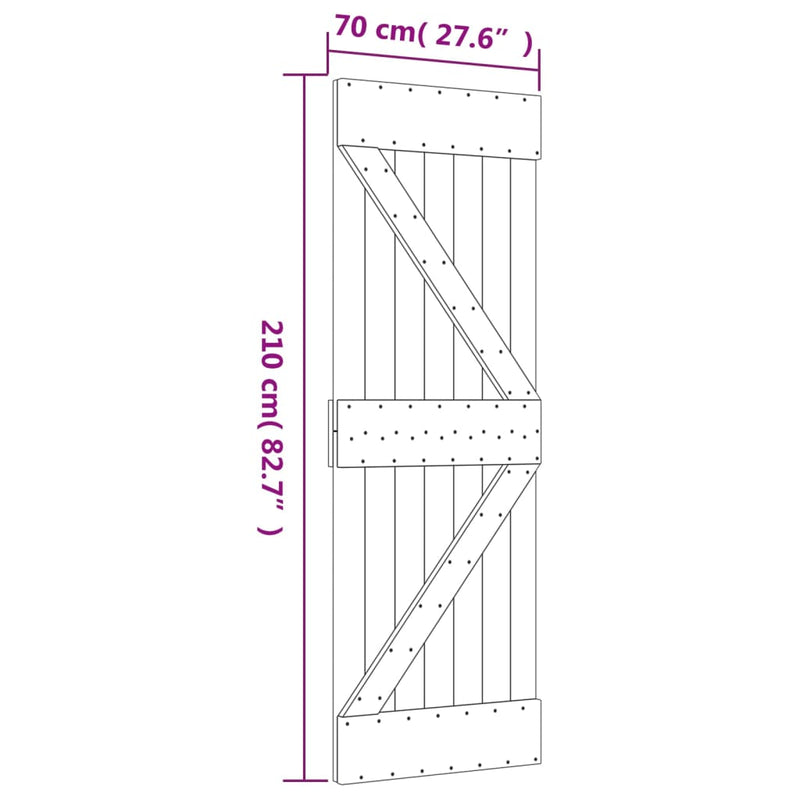 Deur NARVIK 70x210 cm massief grenenhout