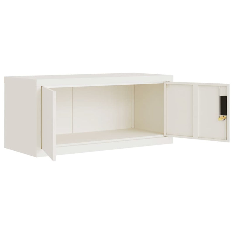 Archiefkast 90x40x130 cm staal wit