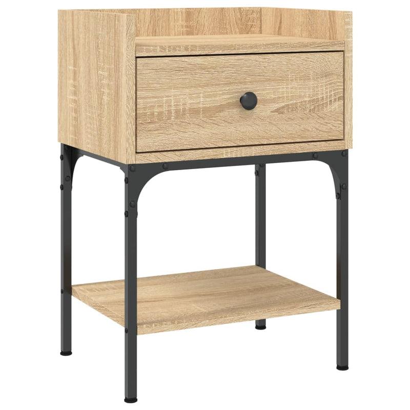 Nachtkastje 40,5x31x60 cm bewerkt hout sonoma eikenkleurig - Drogistdeal.nl