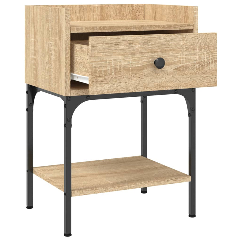 Nachtkastje 40,5x31x60 cm bewerkt hout sonoma eikenkleurig - Drogistdeal.nl