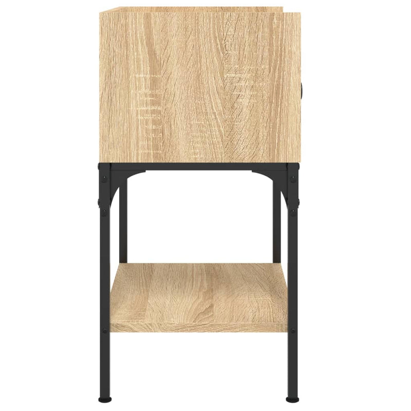 Nachtkastje 40,5x31x60 cm bewerkt hout sonoma eikenkleurig - Drogistdeal.nl