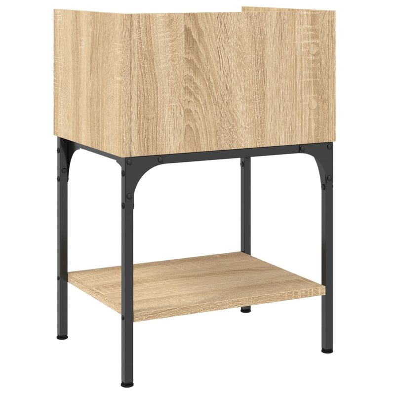 Nachtkastje 40,5x31x60 cm bewerkt hout sonoma eikenkleurig - Drogistdeal.nl