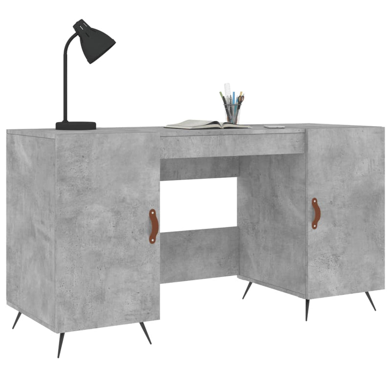 Bureau 140x50x75 cm bewerkt hout betongrijs