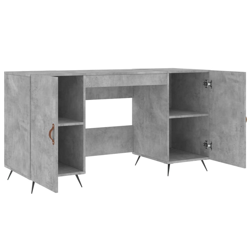 Bureau 140x50x75 cm bewerkt hout betongrijs