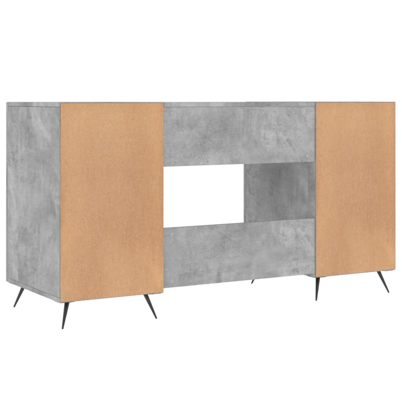 Bureau 140x50x75 cm bewerkt hout betongrijs