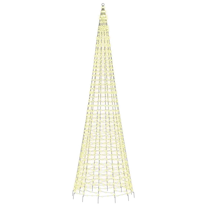 Lichtkegel aan vlaggenmast 1534 warmwitte LED's 500 cm