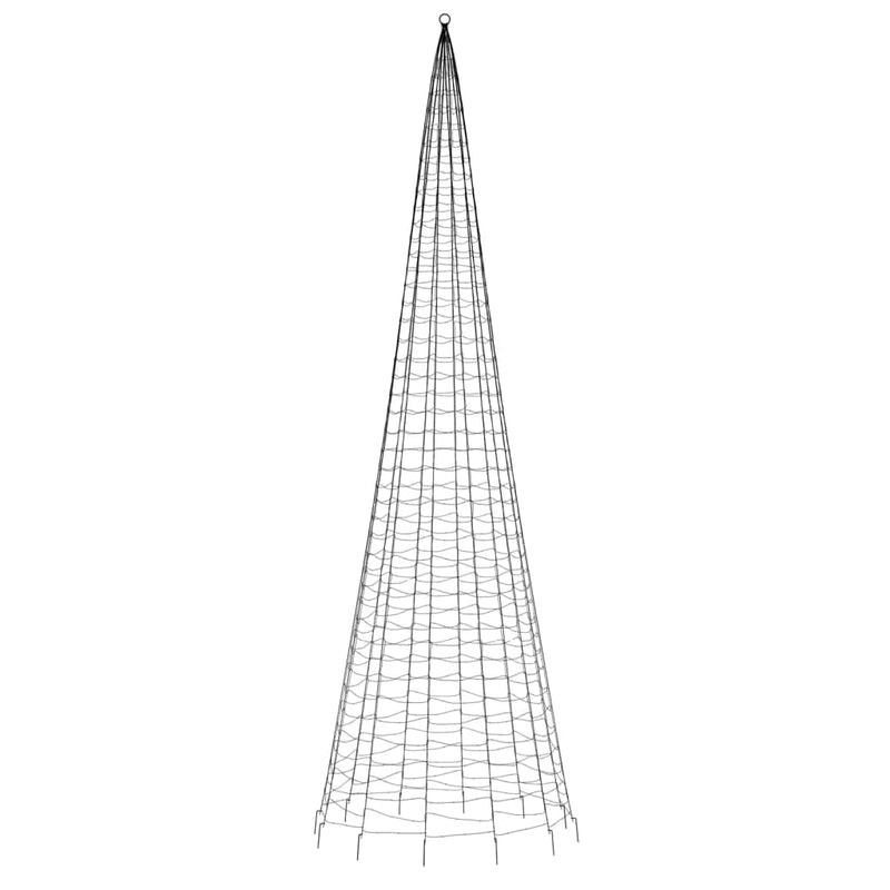 Lichtkegel aan vlaggenmast 1534 warmwitte LED's 500 cm