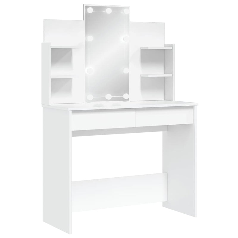 Kaptafel met LED-verlichting 96x40x142 cm wit