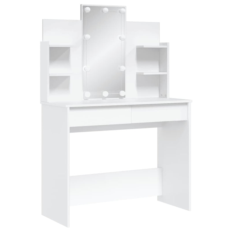 Kaptafel met LED-verlichting 96x40x142 cm wit