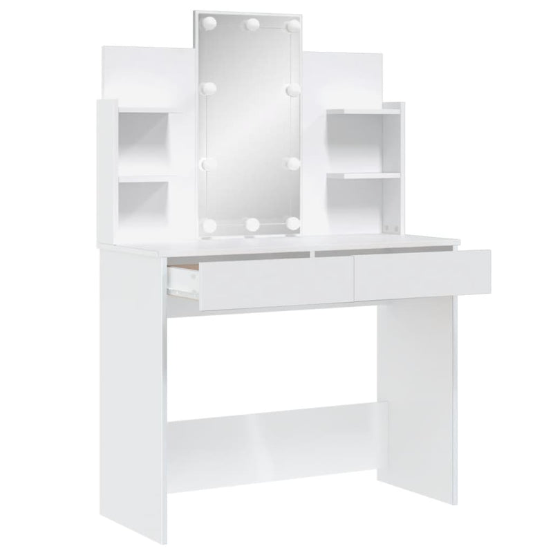 Kaptafel met LED-verlichting 96x40x142 cm wit