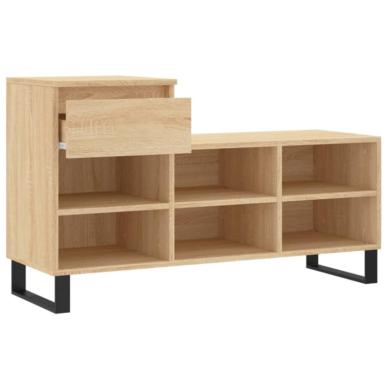 Schoenenkast 102x36x60 cm bewerkt hout sonoma eikenkleurig