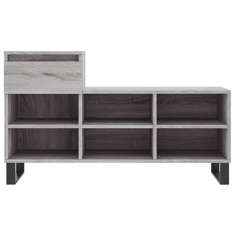 Schoenenkast 102x36x60 cm bewerkt hout sonoma grijs