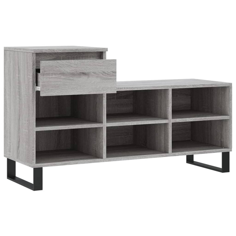 Schoenenkast 102x36x60 cm bewerkt hout sonoma grijs