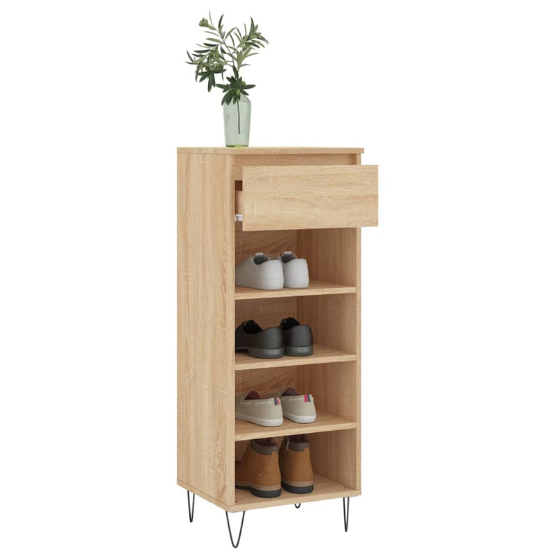 Schoenenkast 40x36x105 cm bewerkt hout sonoma eikenkleurig