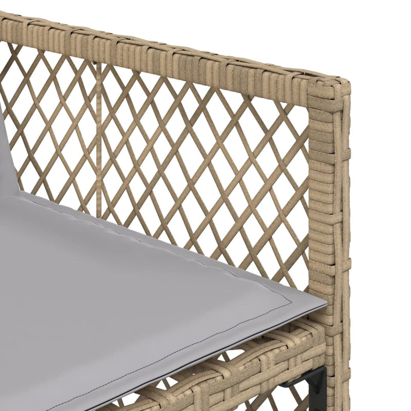 17-delige Tuinset met kussens poly rattan gemengd beige