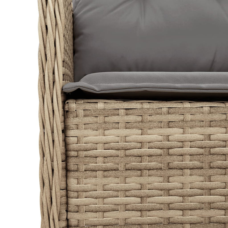 7-delige Tuinset met kussens poly rattan beige