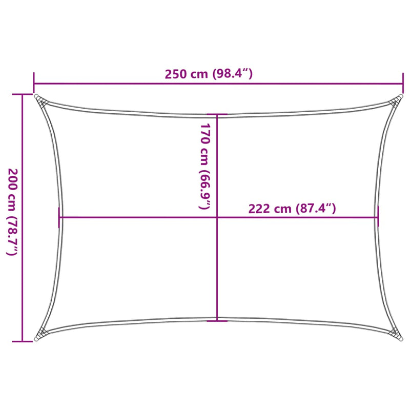 Zonnezeil 2,5x2 m 100% polyester oxford zandkleurig