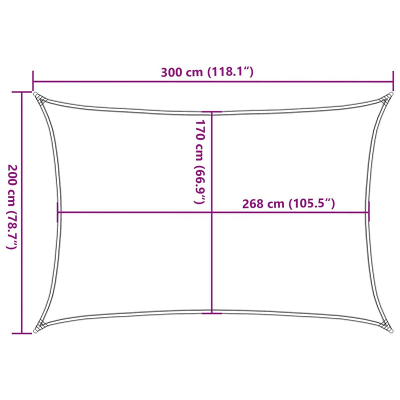 Zonnezeil 3x2 m 100% polyester oxford zandkleurig