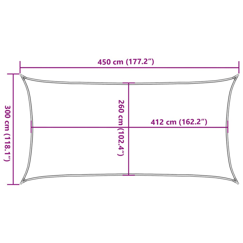 Zonnezeil 4,5x3 m 100% polyester oxford zandkleurig