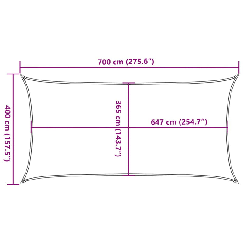 Zonnezeil 7x4 m 100% polyester oxford zandkleurig