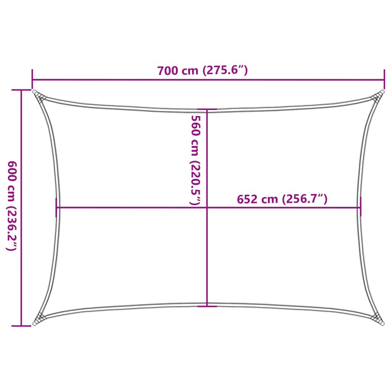 Zonnezeil 7x6 m 100% polyester oxford zandkleurig