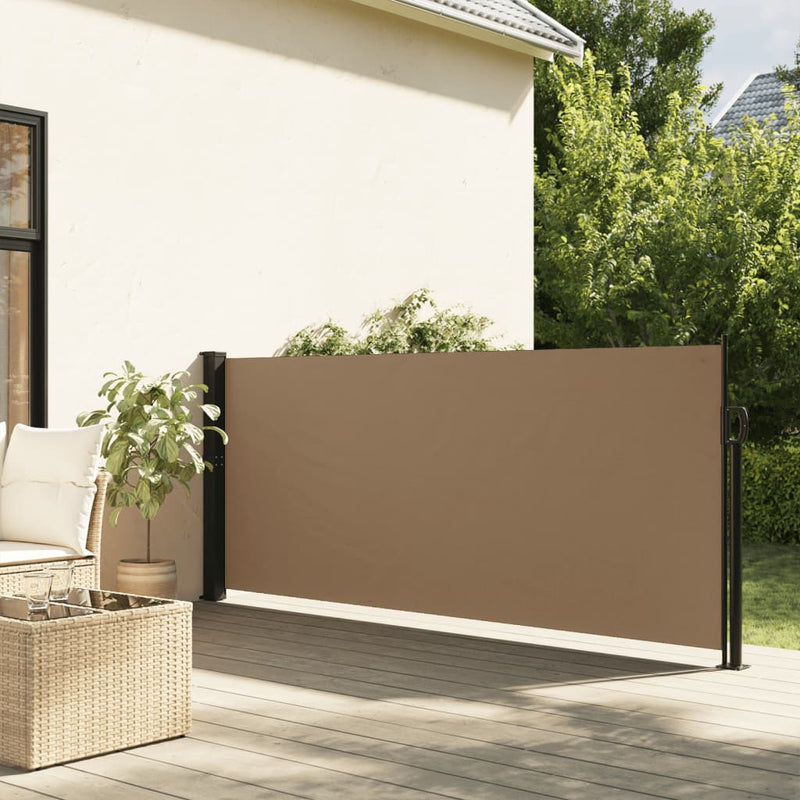 Windscherm uittrekbaar 140x500 cm taupe