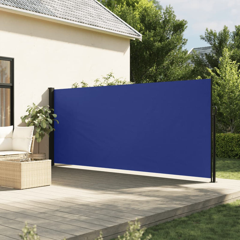 Windscherm uittrekbaar 160x600 cm blauw