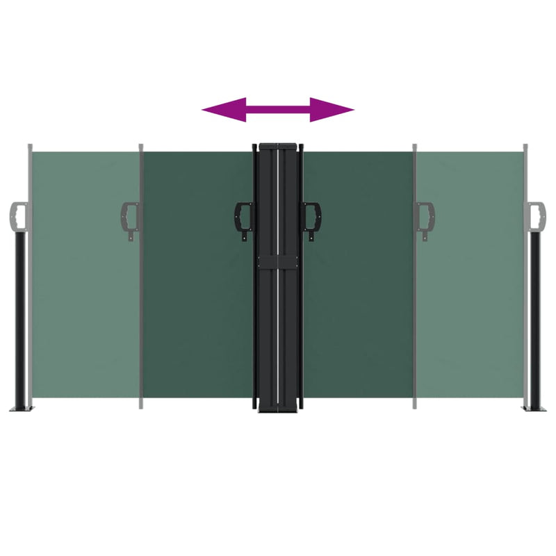 Windscherm uittrekbaar 120x600 cm donkergroen