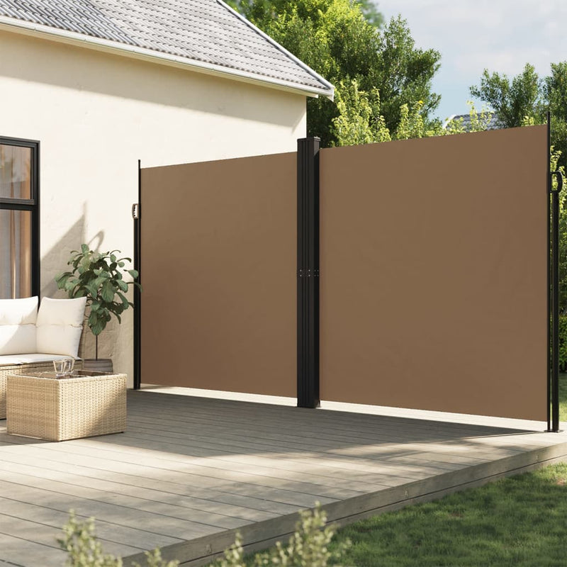 Windscherm uittrekbaar 200x1200 cm taupe