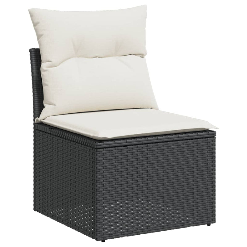 10-delige Loungeset met kussens poly rattan bruin