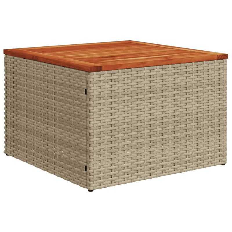 10-delige Loungeset met kussens poly rattan gemengd beige