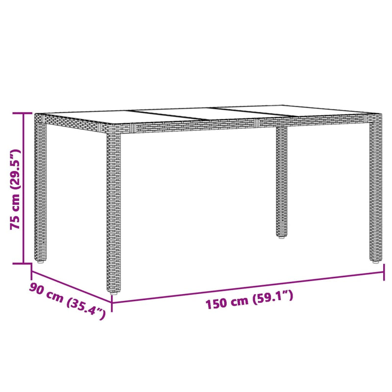 7-delige Tuinset met kussens poly rattan bruin