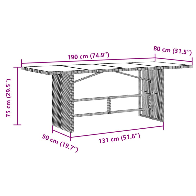 9-delige Tuinset met kussens poly rattan bruin