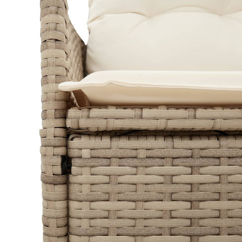 5-delige Tuinset met kussens poly rattan beige