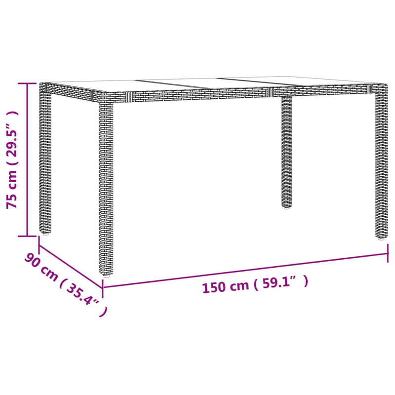 5-delige Tuinset met kussens poly rattan beige