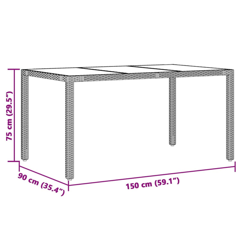 7-delige Bistroset met kussens poly rattan bruin