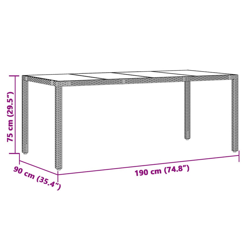 9-delige Bistroset met kussens poly rattan bruin