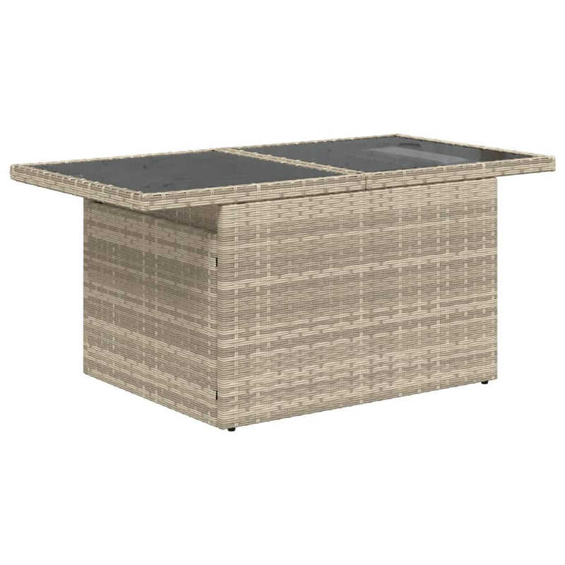 8-delige Loungeset met kussens poly rattan lichtgrijs