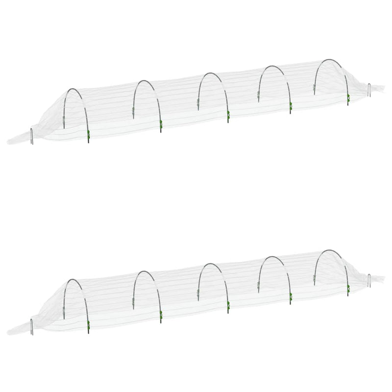 Kweektunnels 2 st 1,5x5 m glasvezel en polypropeen - Drogistdeal.nl